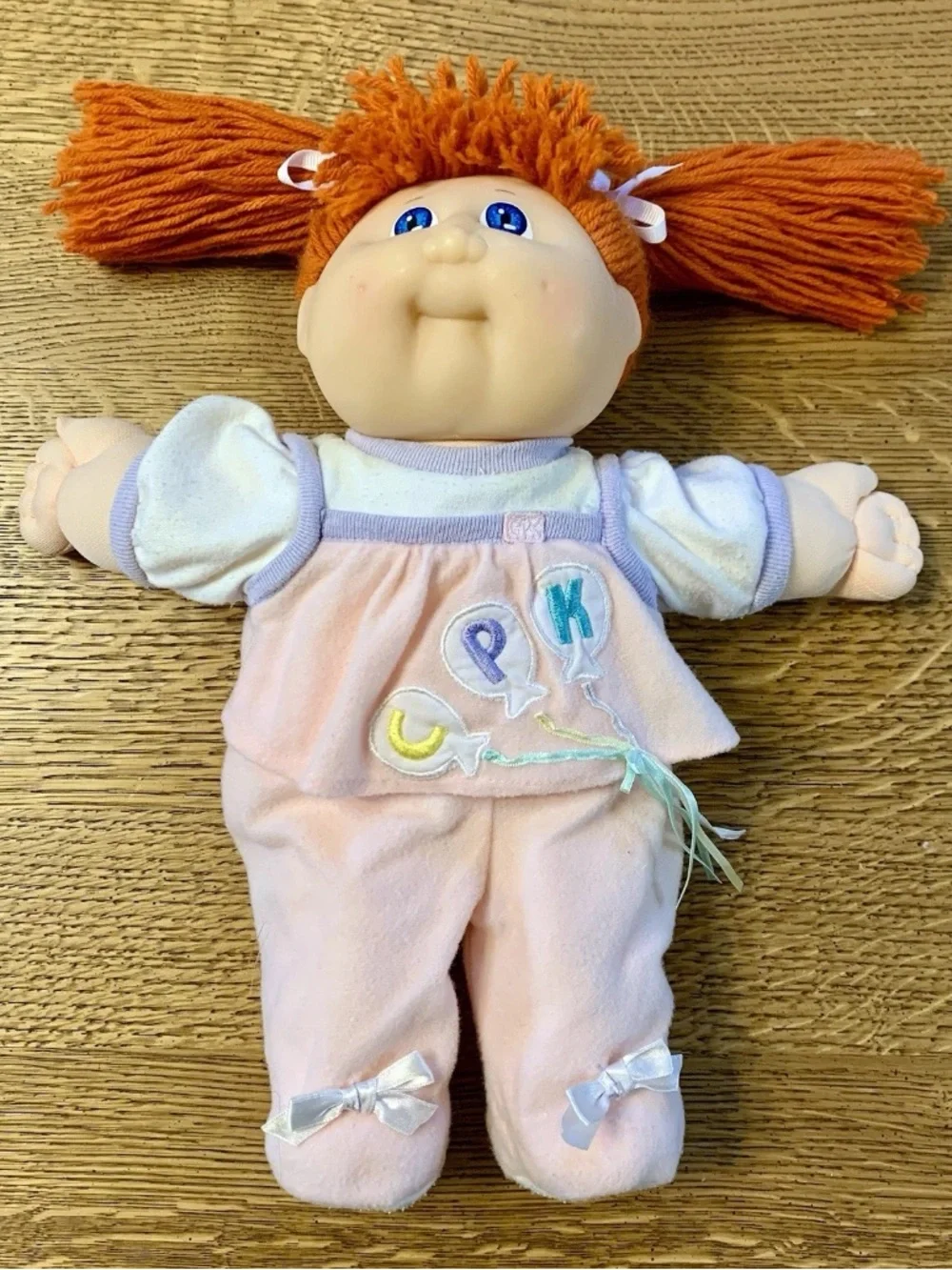 Vintage Cabbage Patch Kids Toddler Doll HM2 Girl W Red Hair CPK Balloon Pjs